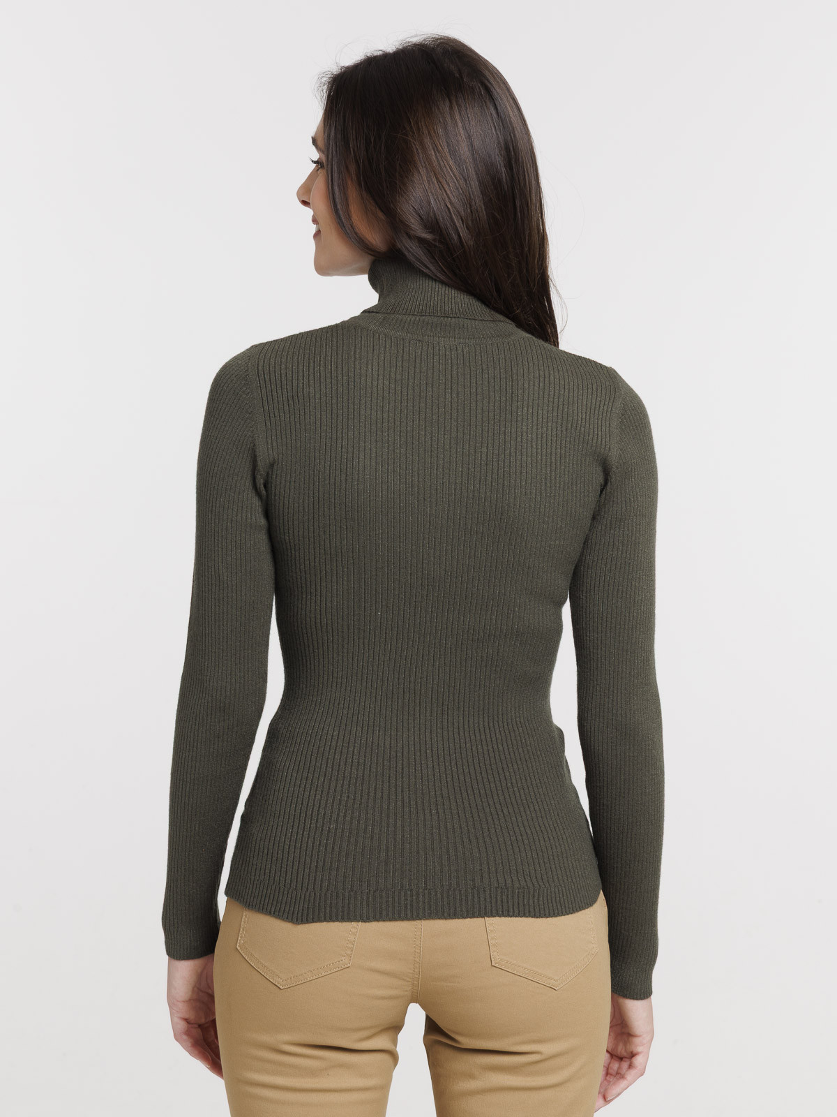 Pull col roulé vert foncé femme Pull col roulé vert foncé femme
