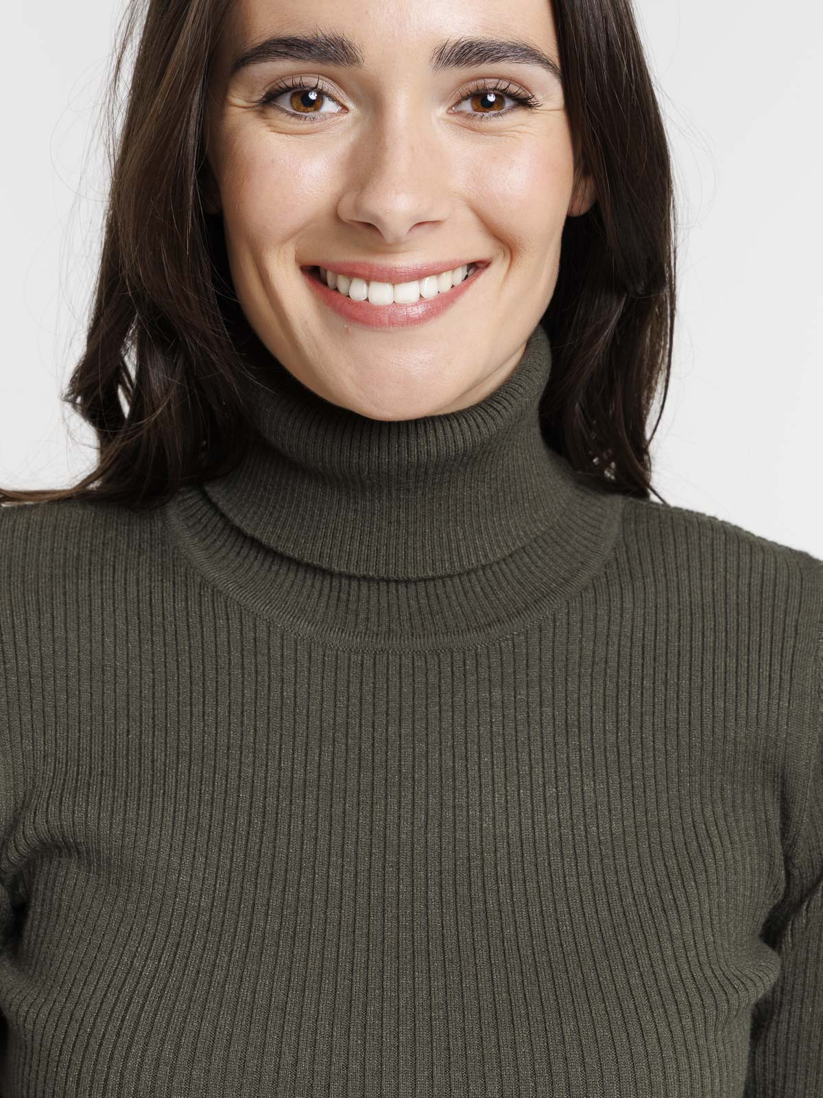 Pull col roulé vert foncé femme Pull col roulé vert foncé femme