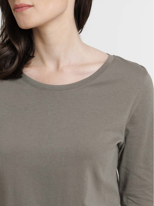 Tee-shirt coloris olive femme