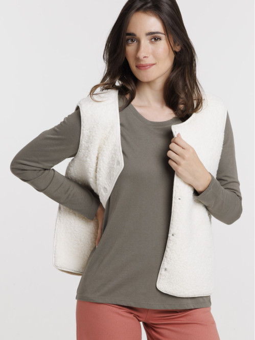 Tee-shirt coloris olive femme