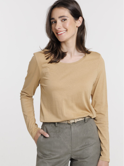 Tee-shirt coloris olive femme