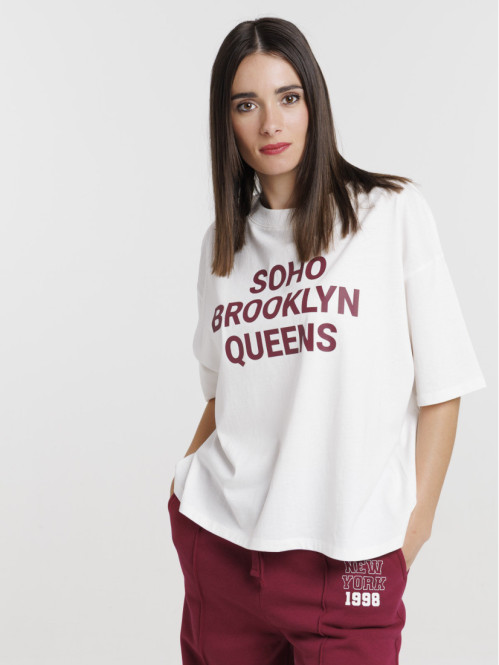 T-shirt écru Brooklyn femme