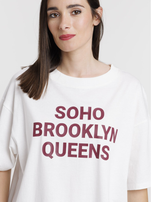 T-shirt écru Brooklyn femme