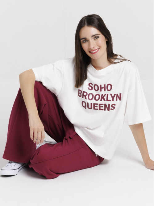 T-shirt écru Brooklyn femme