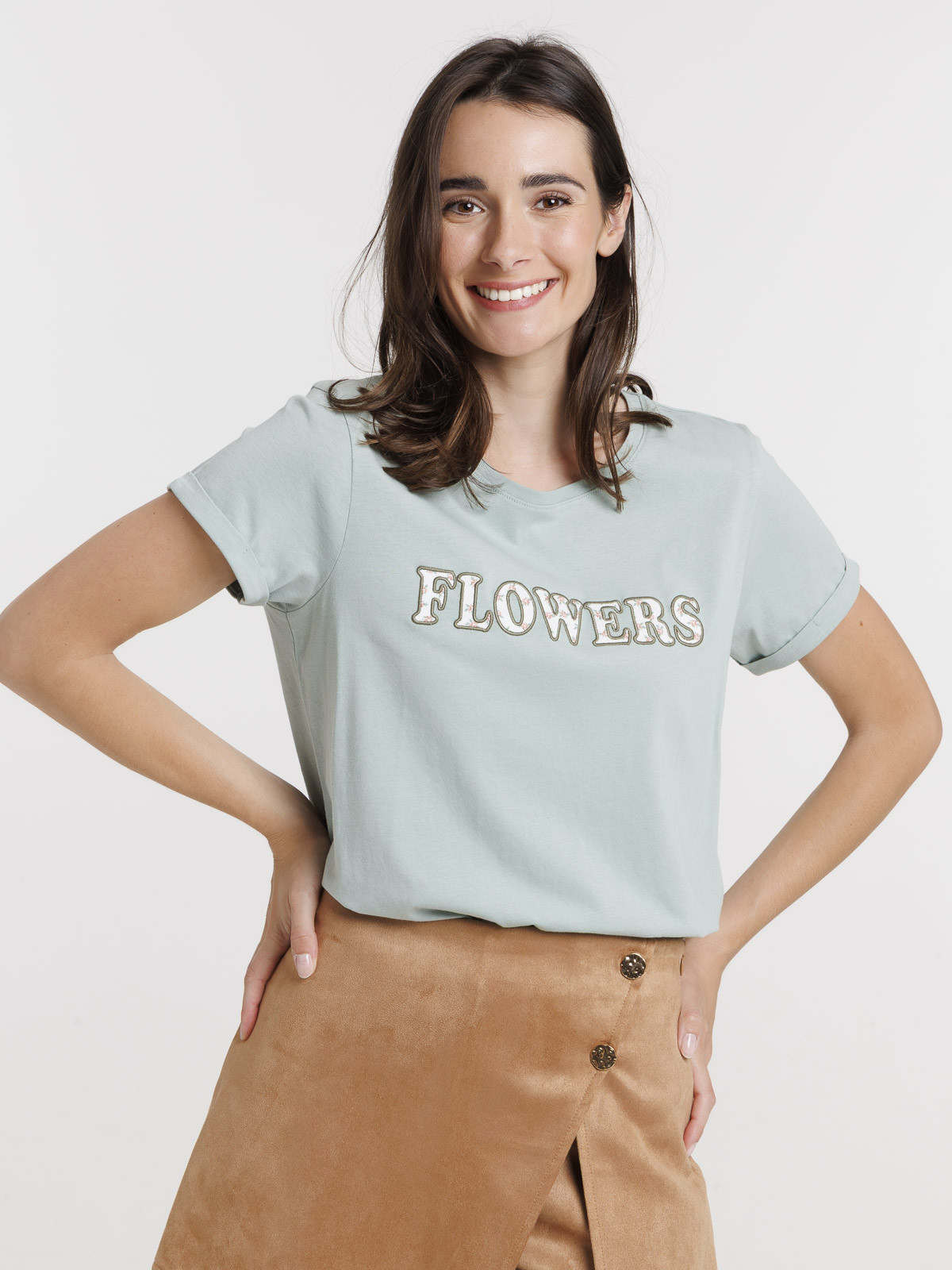 T-shirt flowers femme