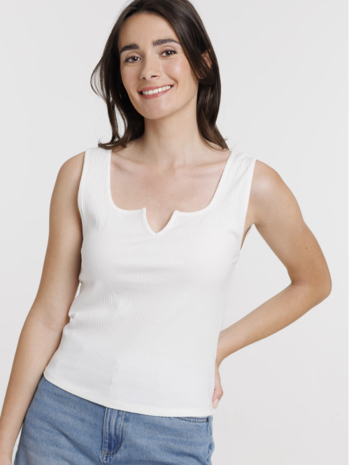 Débardeur côtelé femme...