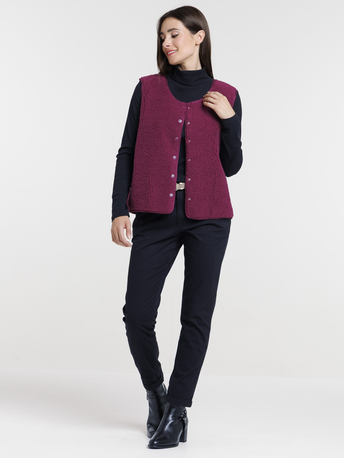 Gilet sans manche english purple femme