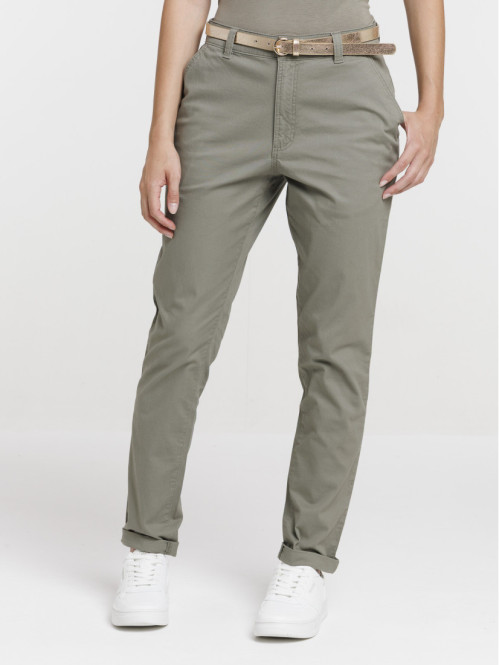 Pantalon chino tilleul femme