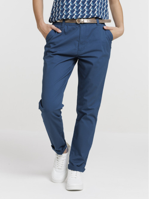 Pantalon chino bleu gipsy femme