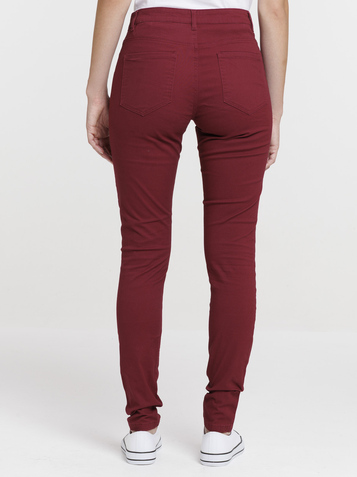 Pantalon skinny grenat femme