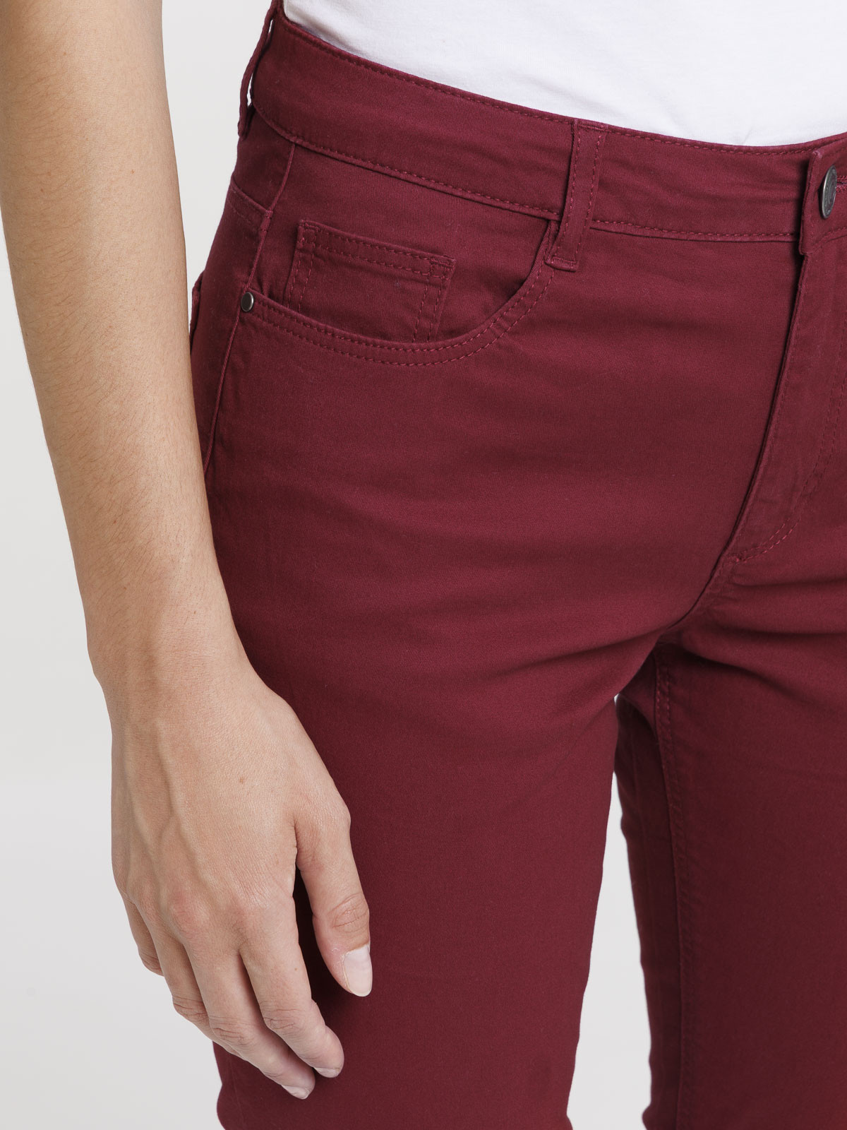 Pantalon skinny grenat femme