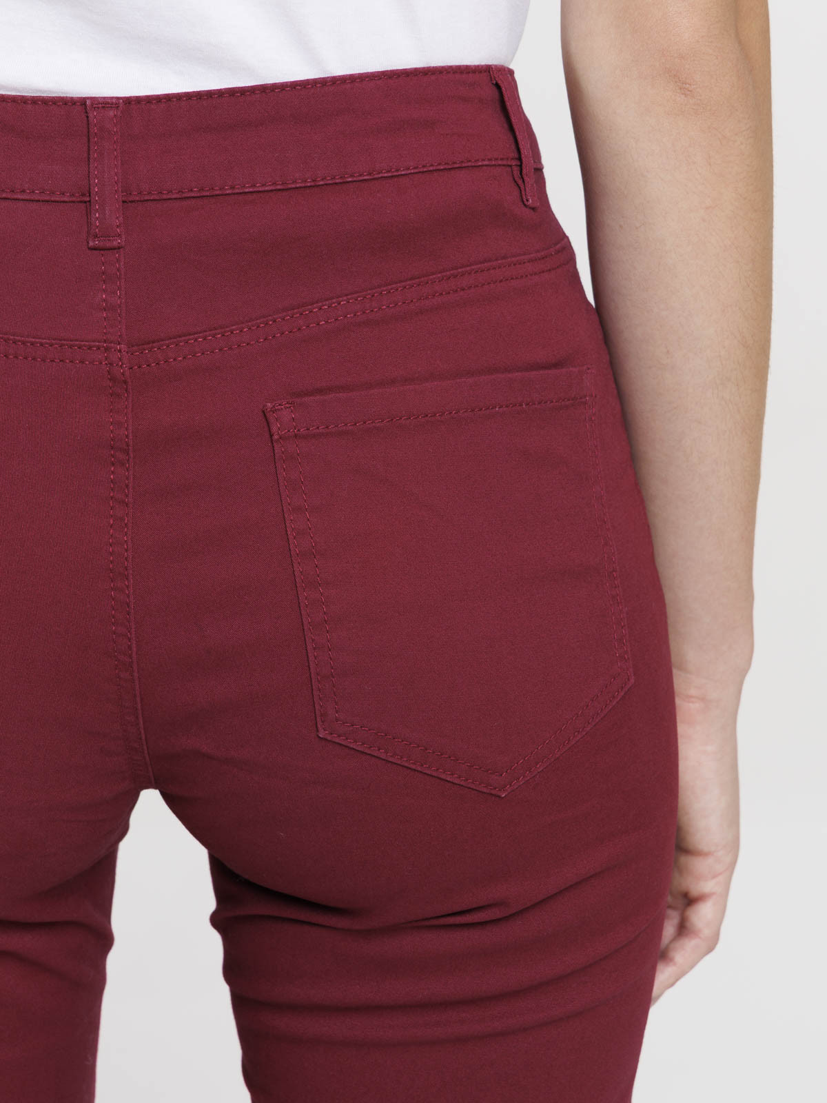 Pantalon skinny grenat femme