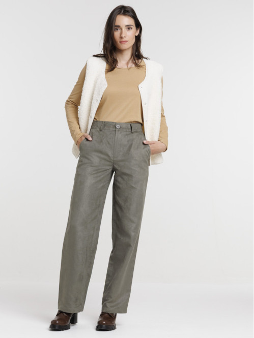 Pantalon suédine femme