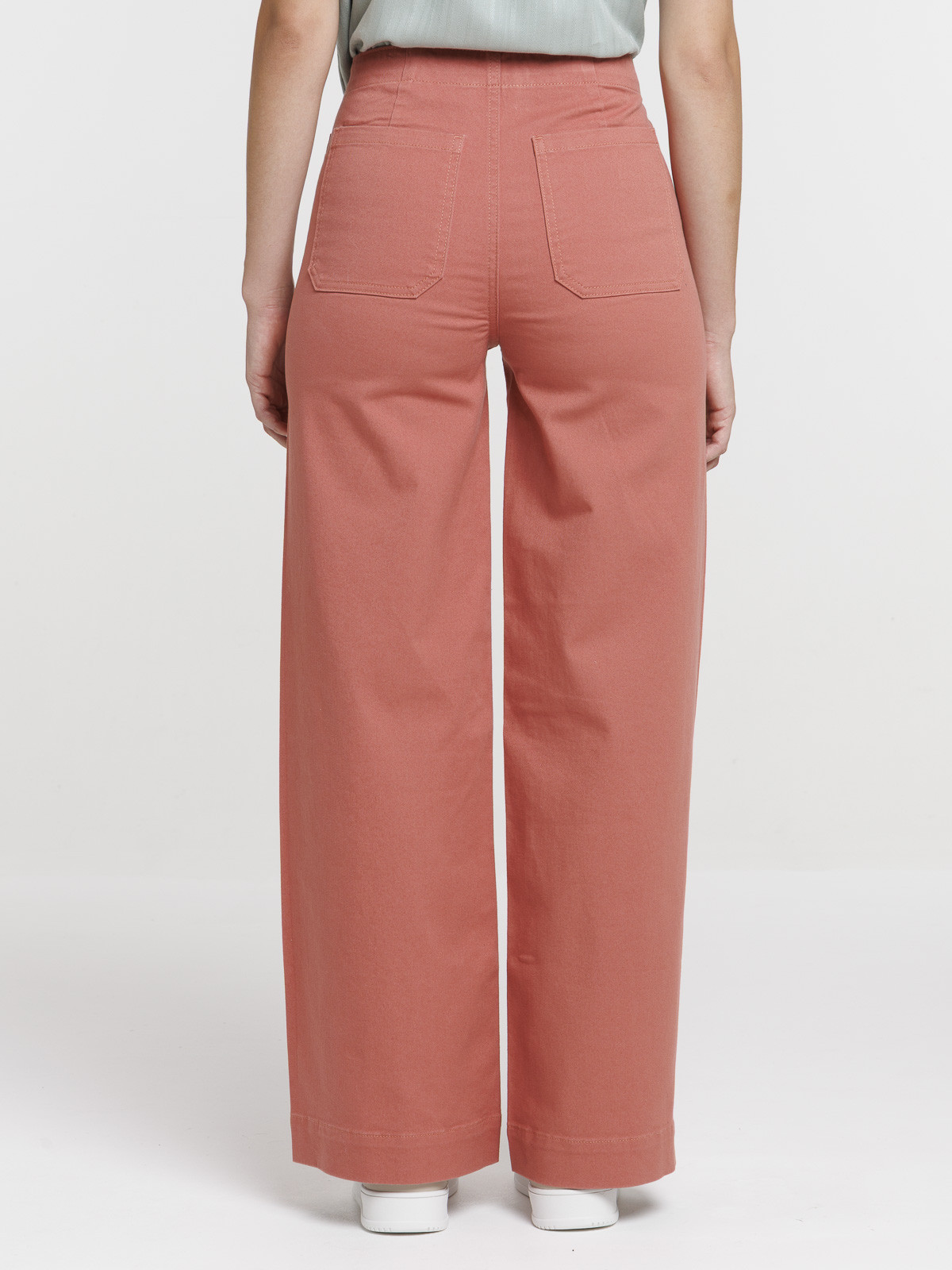 Pantalon large rosewood femme