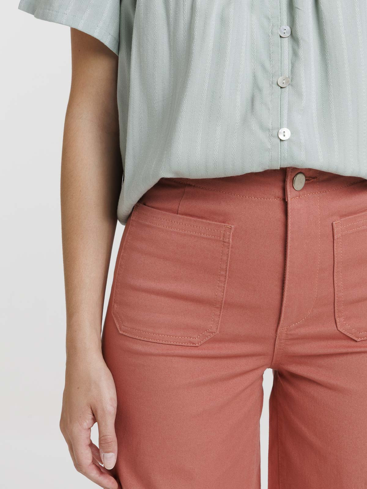 Pantalon large rosewood femme