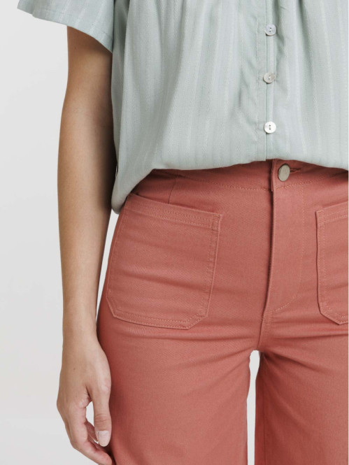 Pantalon large rosewood femme