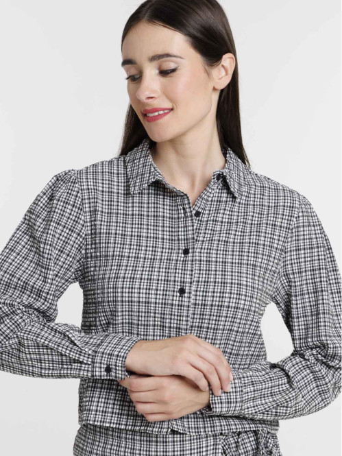 Chemise à carreaux courte...