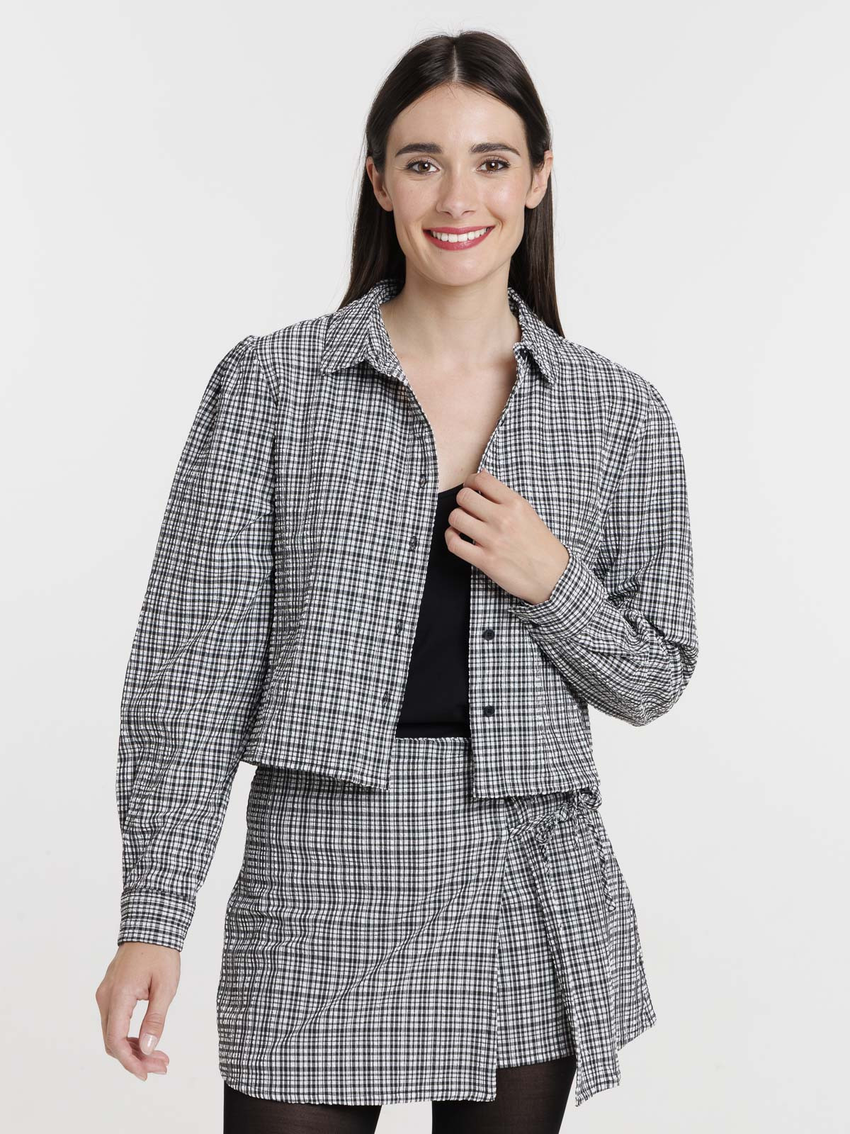 Chemise à carreaux courte femme Chemise à carreaux courte femme