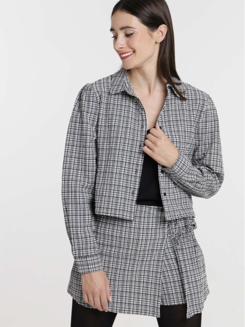 Chemise à carreaux courte femme