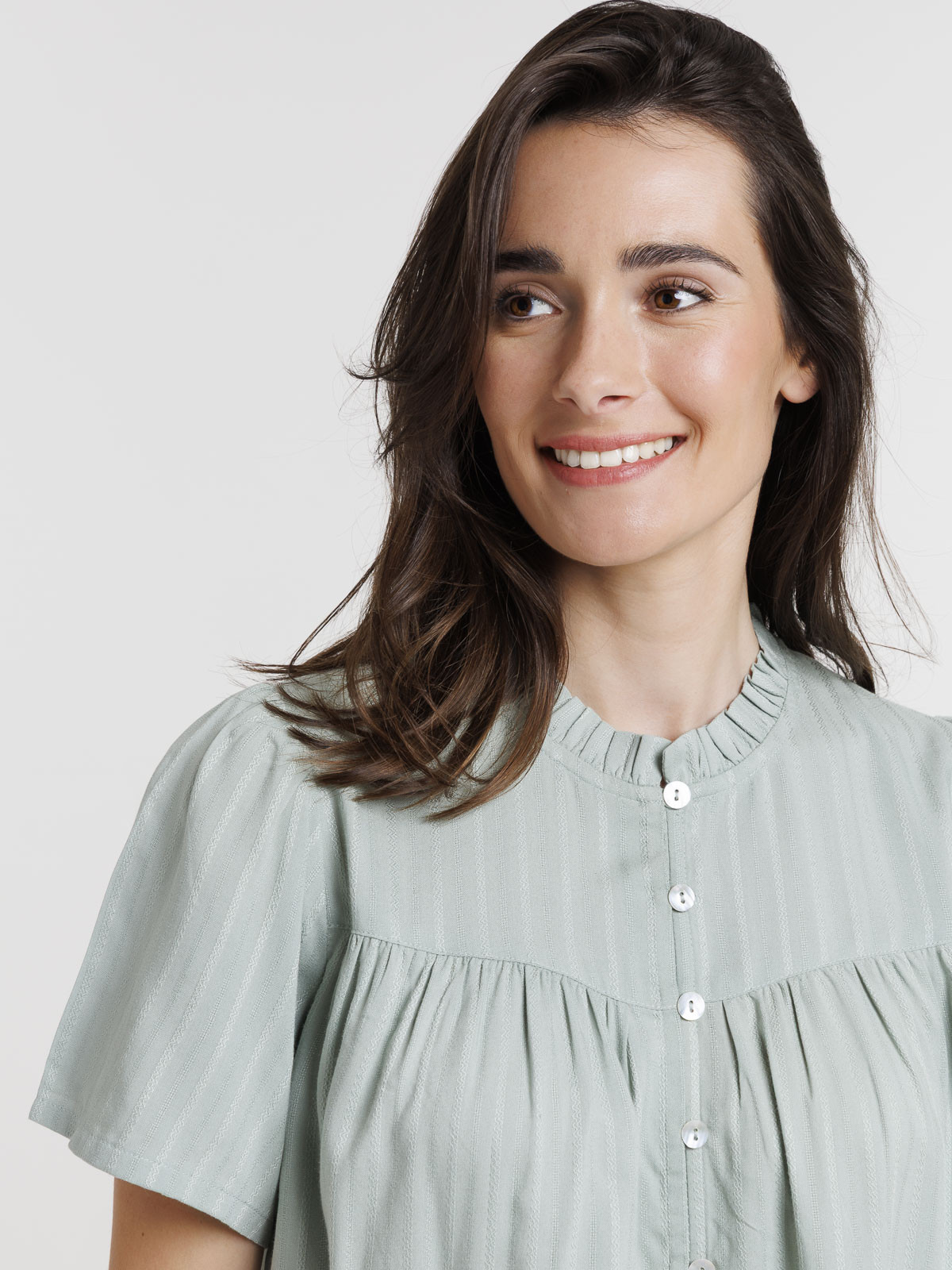 Blouse boutonnée jade femme