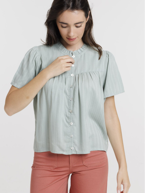 Blouse boutonnée jade femme