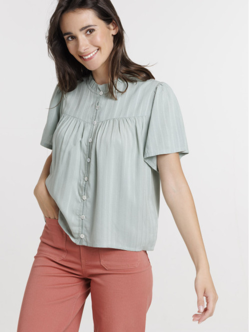 Blouse boutonnée jade femme