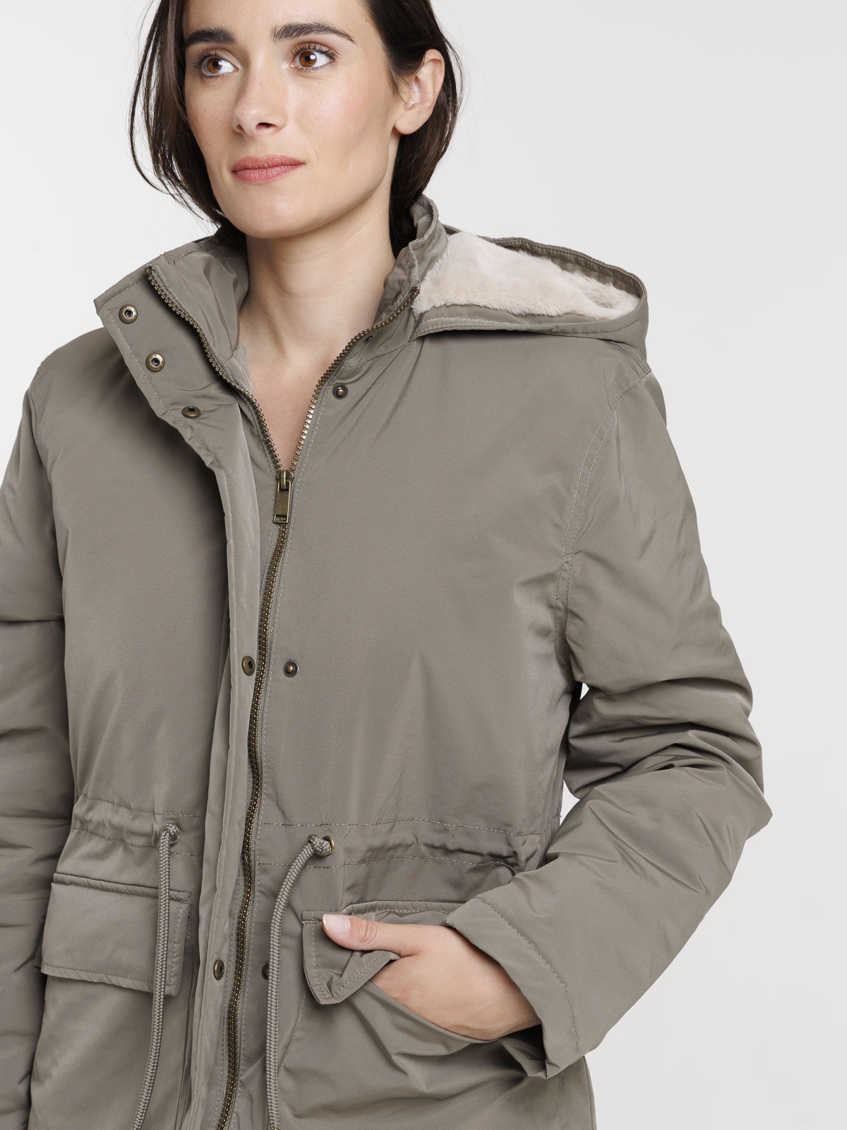 Parka capuche smokey olive femme Parka capuche smokey olive femme