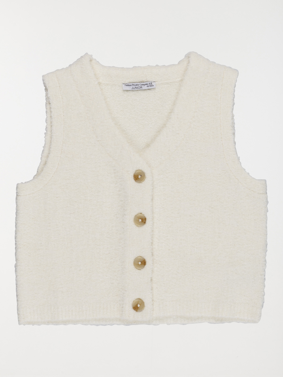 Gilet sans manches col V fille (XXS-M)