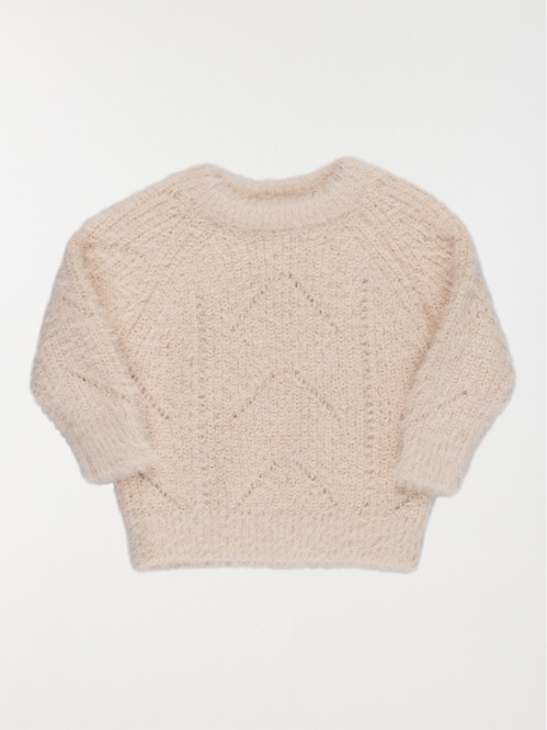 Pull fille maille ajourée (3-36M)