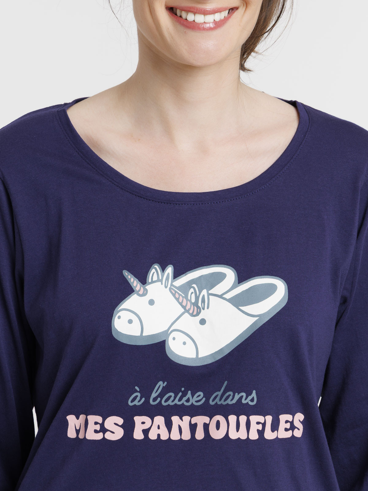 Pyjama motif pantoufles femme