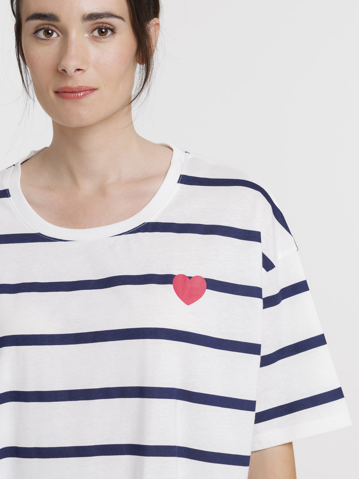 Pyjashort rayé coeur femme Pyjashort rayé coeur femme