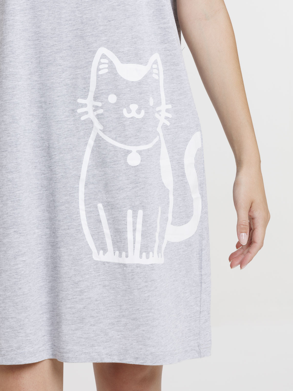 Chemise de nuit motif chat femme Chemise de nuit motif chat femme