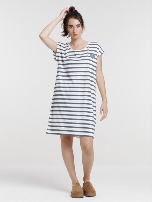 Chemise de nuit rayée femme