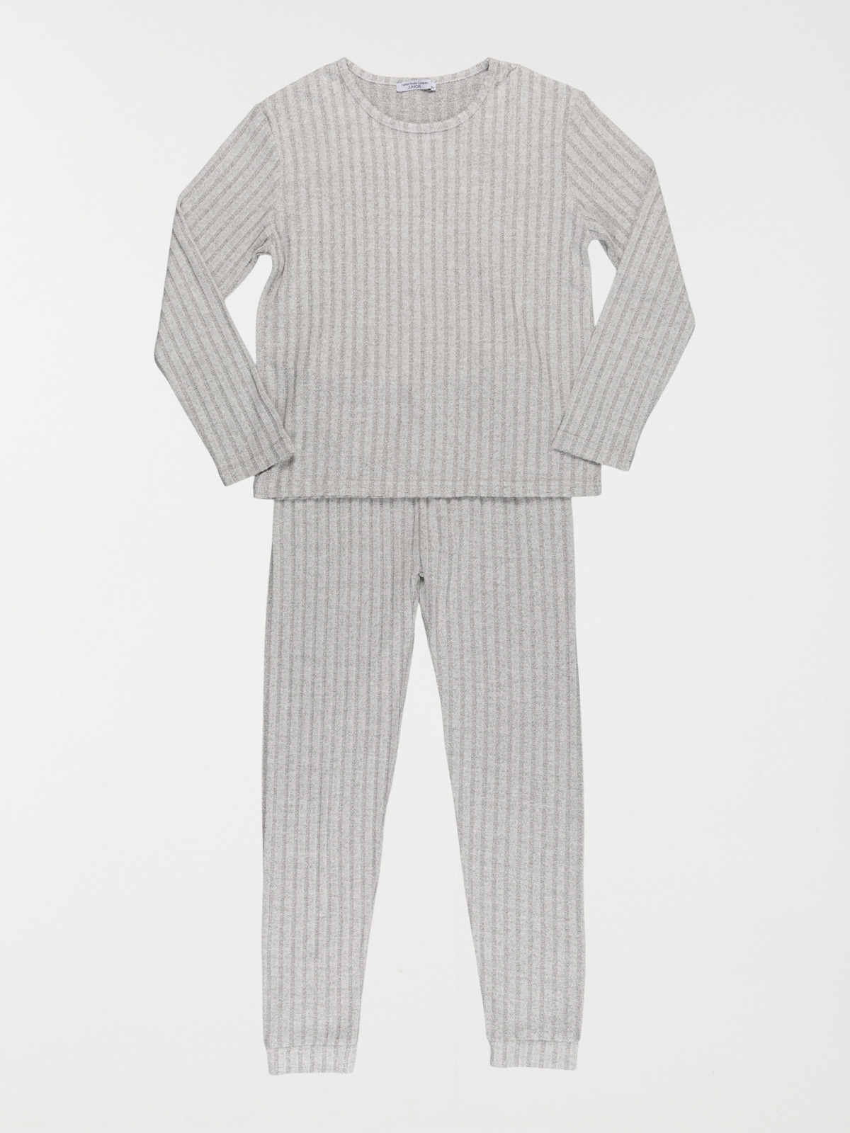 Pyjama côtelé gris chiné fille (XXS-M)