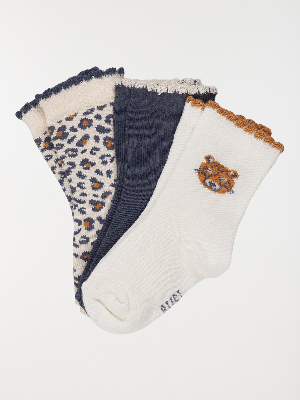 Lot 3 paires chaussettes léopard fille