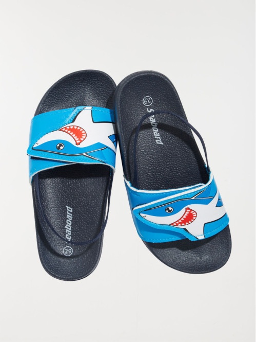 Claquette motif requin garçon (24-30)