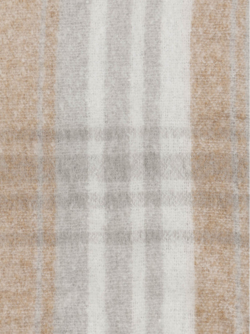 Écharpe à carreaux femme écru
