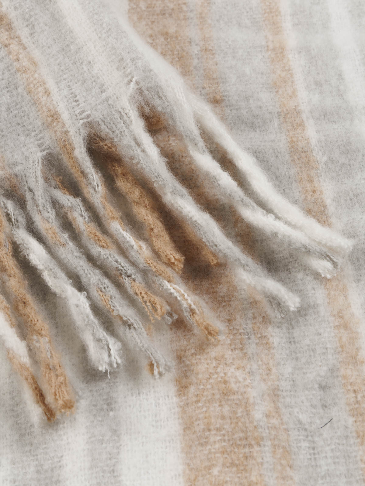 Écharpe à carreaux femme écru