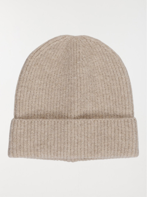 Bonnet en tricot camel chiné femme
