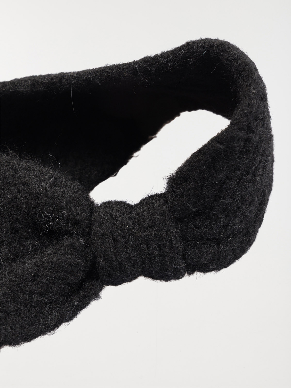 Headband maille tricot noir femme