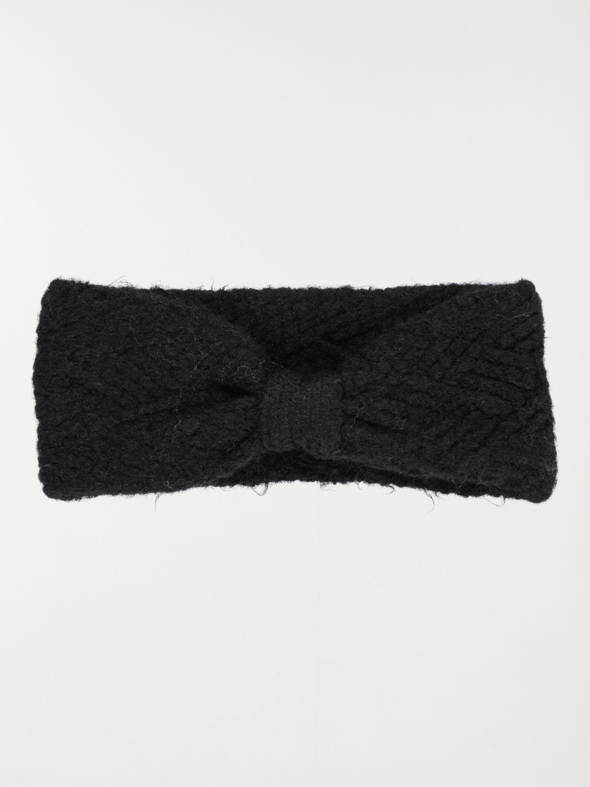 Headband maille tricot noir femme