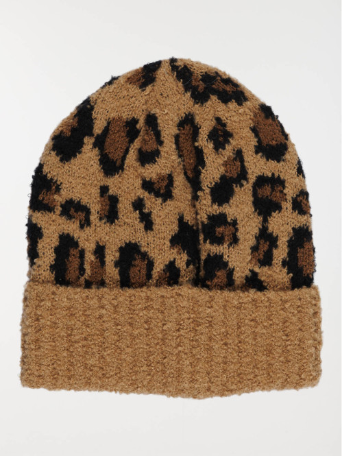 Bonnet léopard femme