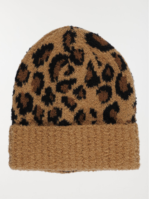 Bonnet léopard femme