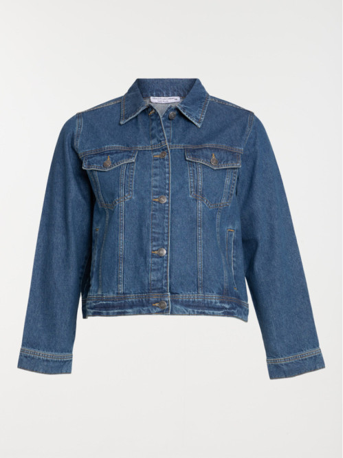Veste en jean stone grande taille femme