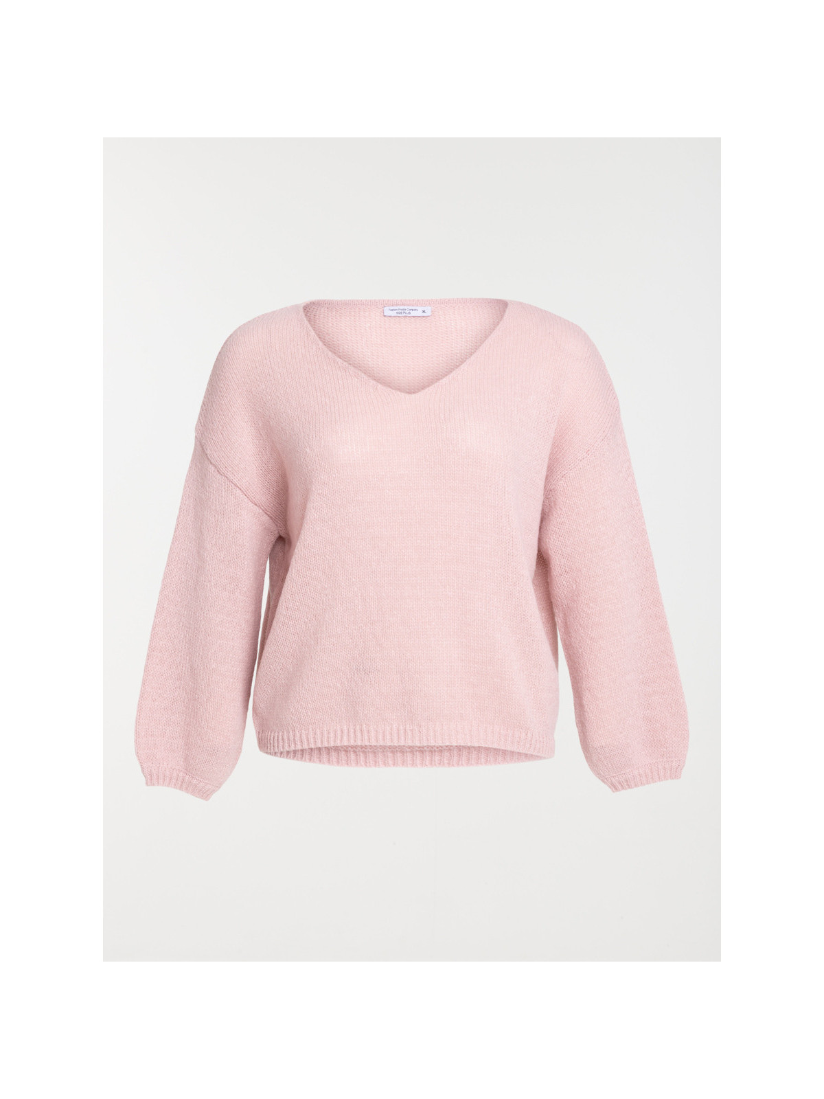 Pull col V grande taille femme