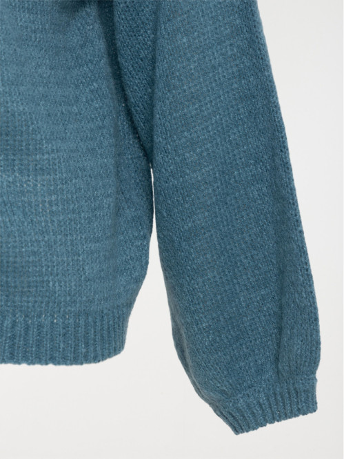 Gilet col V boutonné bleu...