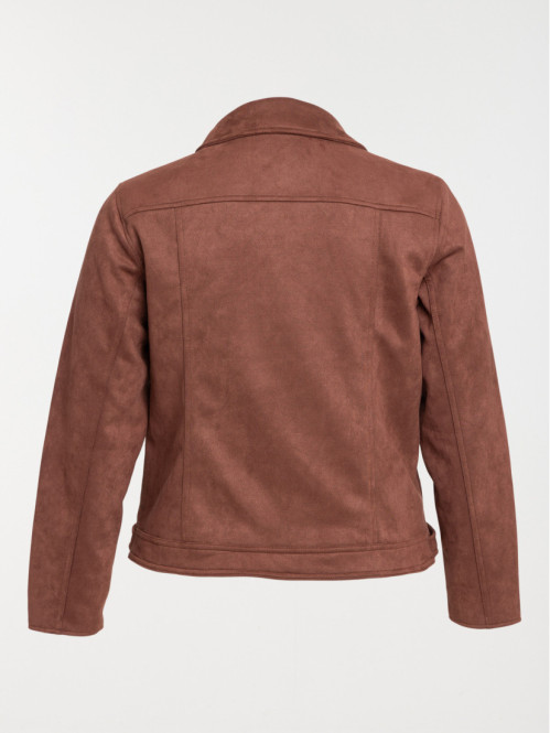 Veste biker marron grande...
