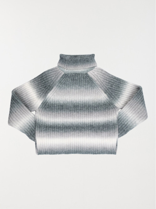 Pull col roulé multicolore...