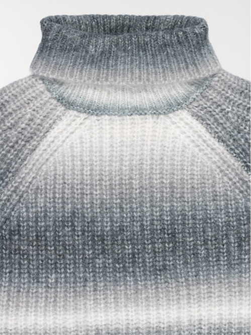 Pull col roulé multicolore...