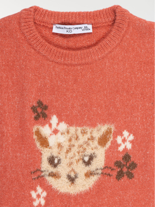 Pull léopard fille (3-12A)